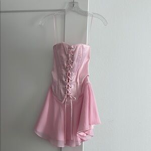 Superdown Pink Strapless Dress